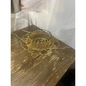 Promo Decor Beziers France Gold Folding Wire French Egg Basket 1960's MCM